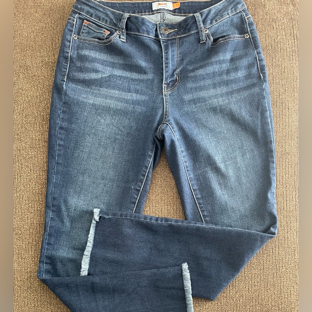 Women’s Le Tigre Skinny Frayed Hem Crop Jeans Size 8 Blue
